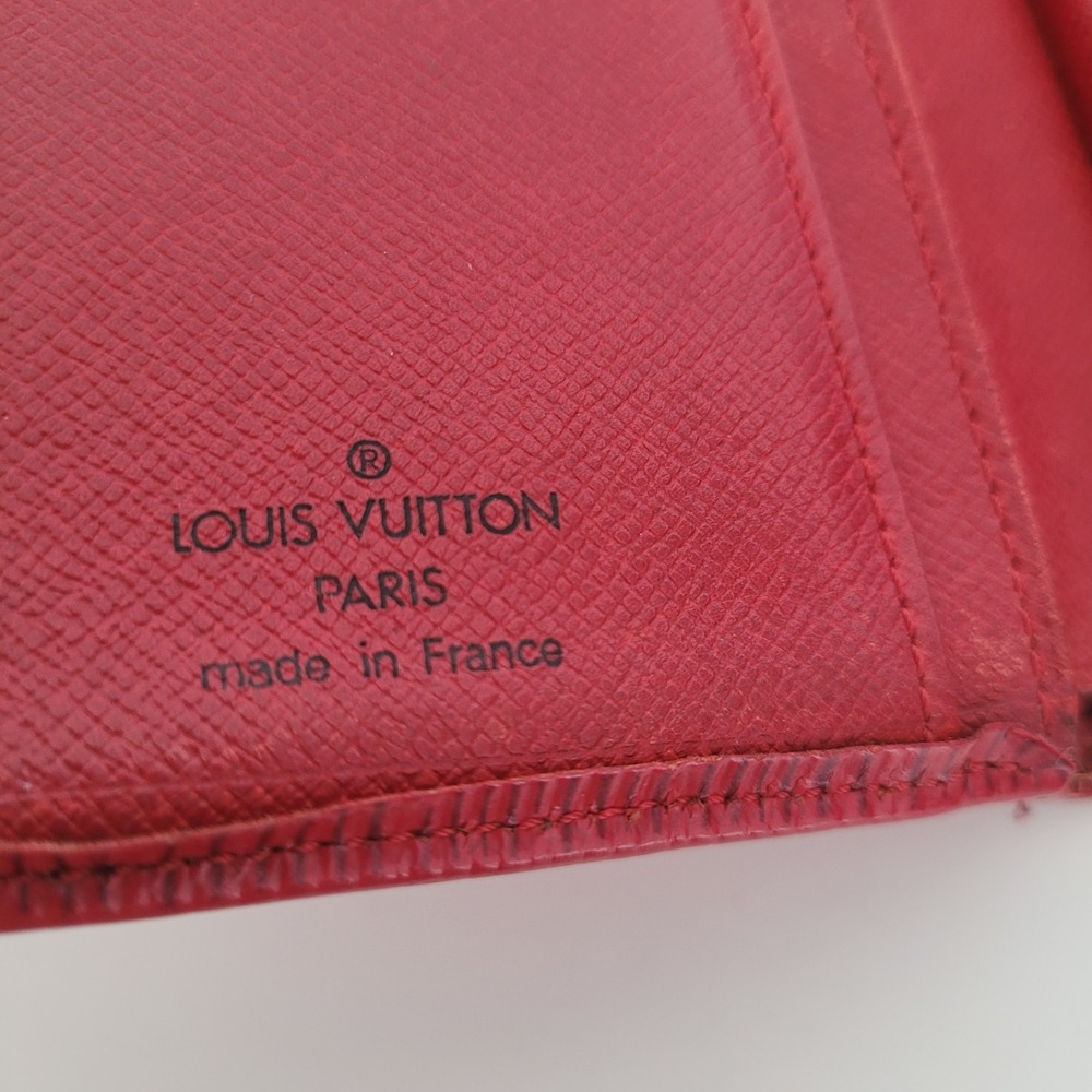 Louis Vuitton Red Epi Leather Portefeuille Viennois Kiss Lock Wallet MI0918 - Picture 8 of 13